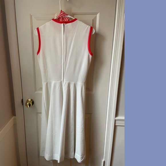 Vintage Bleeker Street Hot Coral and White Dress - Picture 2 of 10